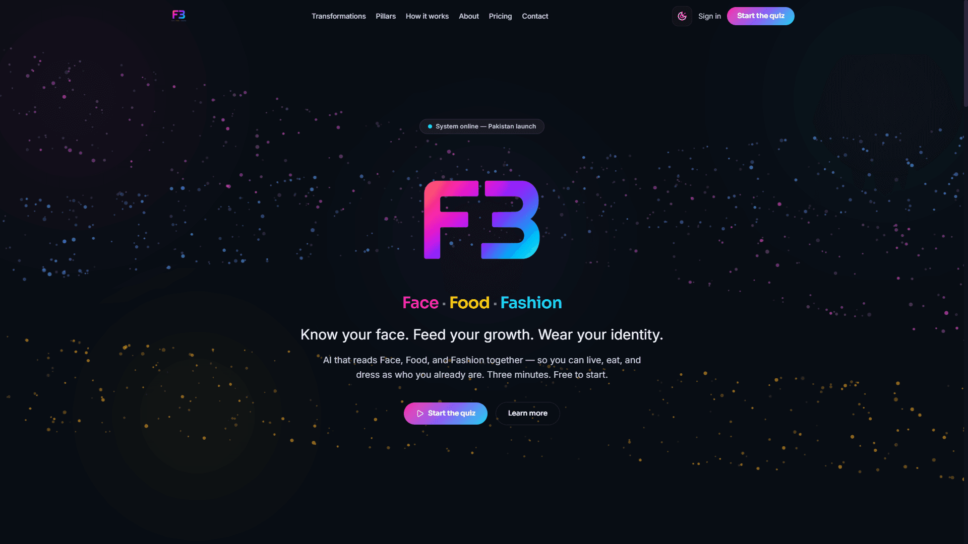 F3 lifestyle platform website preview